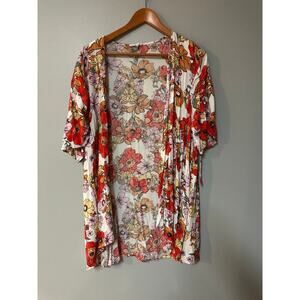 Maurices Floral Kimono Cardigan Women’s Plus 1X Sheer Lightweight Boho